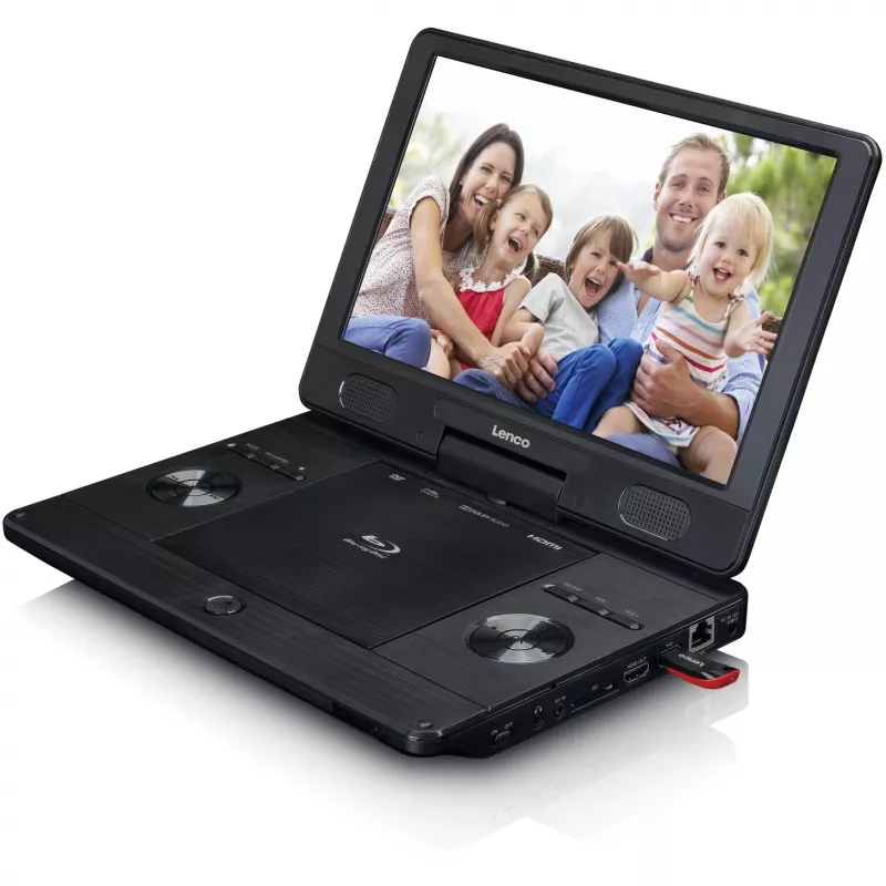 Lenco BRP-1150BK - Odtwarzacz Blu-ray - Przenośny - Wyświetlacz: 29,5 cm (11,5 inch) - Czarny