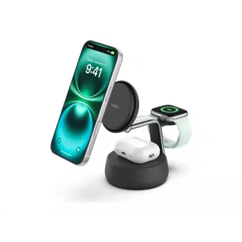 Ładowarka wewnętrzna Belkin UltraCharge Pro 25 W Qi2 Magnetyczna 3 w 1 Węgiel drzewny