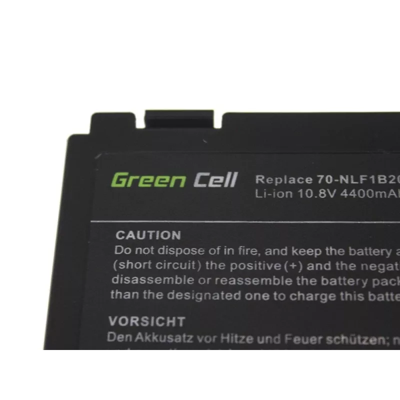 Bateria zielony Cell AS01 do ASUS K40 K50 K60 K70 X70, Li-Ion 10,8V 4400mAh, 6 ogniw, czarna