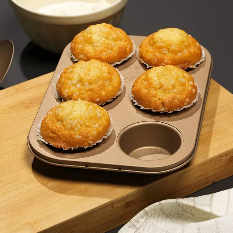 Muffin Maker Russell Hobbs RH02151GEU7 Gold powierzchnia nieprzywierająca, elektryczna foremka do muffinów na blat
