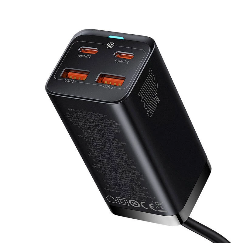 Baseus GaN3 100/ 65W Desktop Charger Quick Charge QC 3.04.0 USB C Type C Phone Charger for IPhone15 Huawei Xiaomi MacBook Laptop