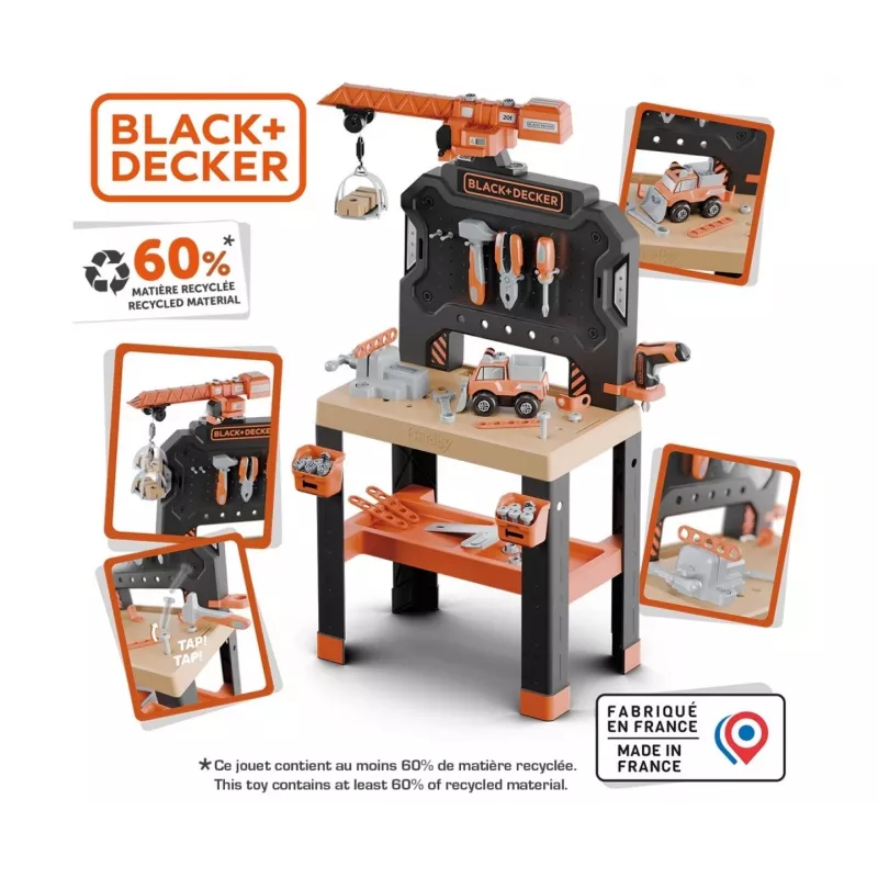 Zestaw narzędzi warsztatowych dla dzieci SMOBY Bricolo Builder 7600360741 – zestaw konstrukcyjny do zabawy w role