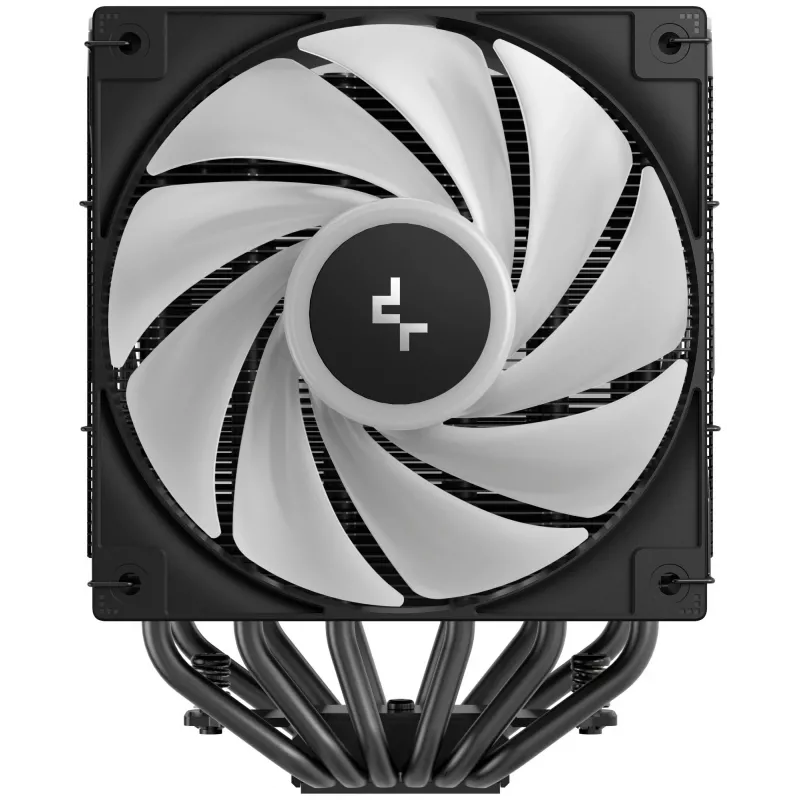 Chłodzenie powietrzne DeepCool AG620 BK ARGB V2 — 120 mm podwójny wentylator, 6 rurek cieplnych, obsługa LGA 1700/AM4/AM5, czarny