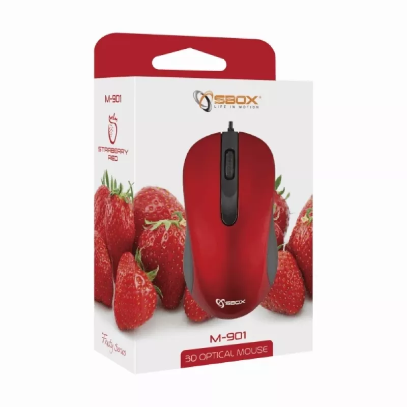 Sbox M-901 Mysz optyczna czerwona