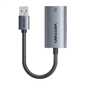 Adapter USB na Gigabit Ethernet Vention CEZ — przewodowy interfejs hosta USB, 1000 Mbit/s, szary