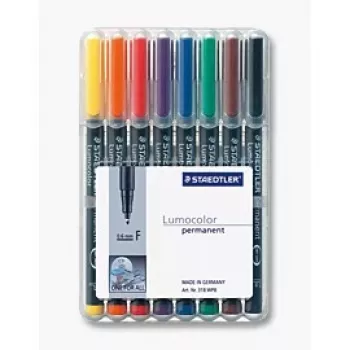 Marker permanentny Staedtler 318 WP8 czarny niebieski brązowy zielony pomarańczowy czerwony fioletowy żółty 8 szt.