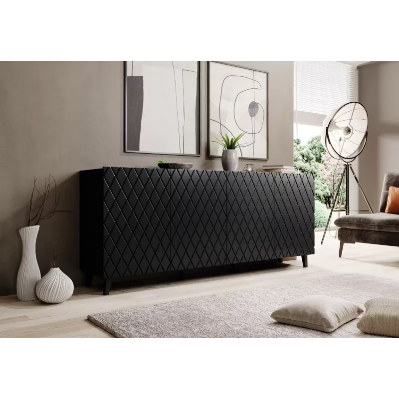 ASTI komoda 200x42x82 czarny matowy