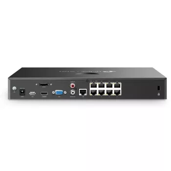 Sieciowy rejestrator wideo TP-Link VIGI NVR2008H-8MP-2TB — 8-kanałowy, 4K (3840×2160), 2 TB SATA HDD, 9× RJ-45, Czarny