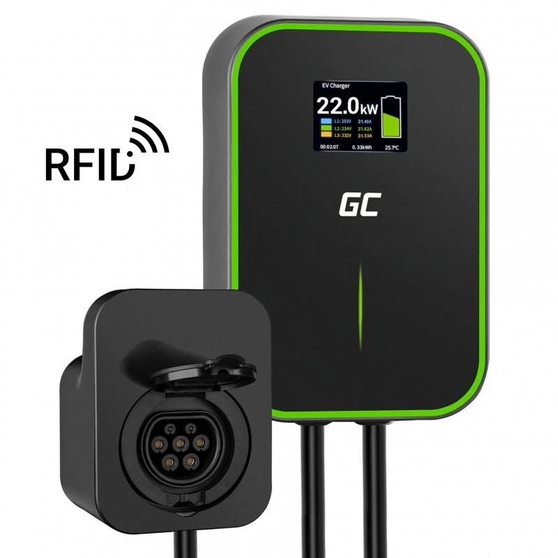 GREEN CELL WALLBOX EV POWERBOX 22KW Z GNIAZDEM I RFID