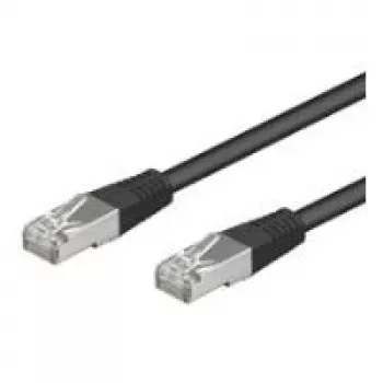 Wentronic Goobay CAT 5e kabel krosowy, SF/UTP, Czarny, 0,25 m - CCA miedź Mix (95211)