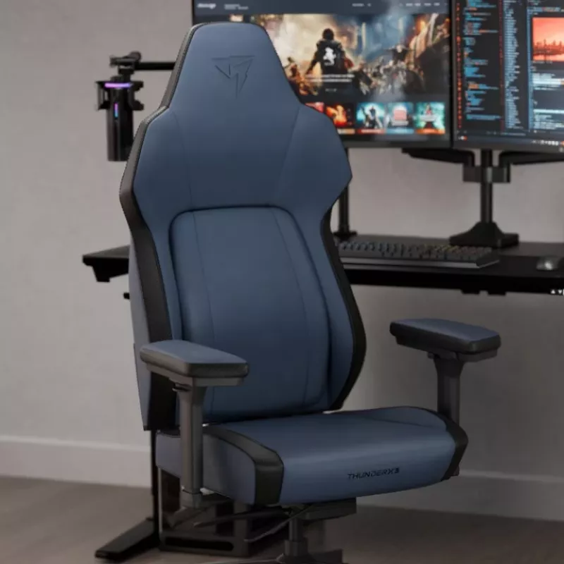 Fotel gamingowy Thunder X3 TEGC-2071101.B1 — ergonomiczny, nowoczesny niebieski, regulowana wysokość i pochylenie