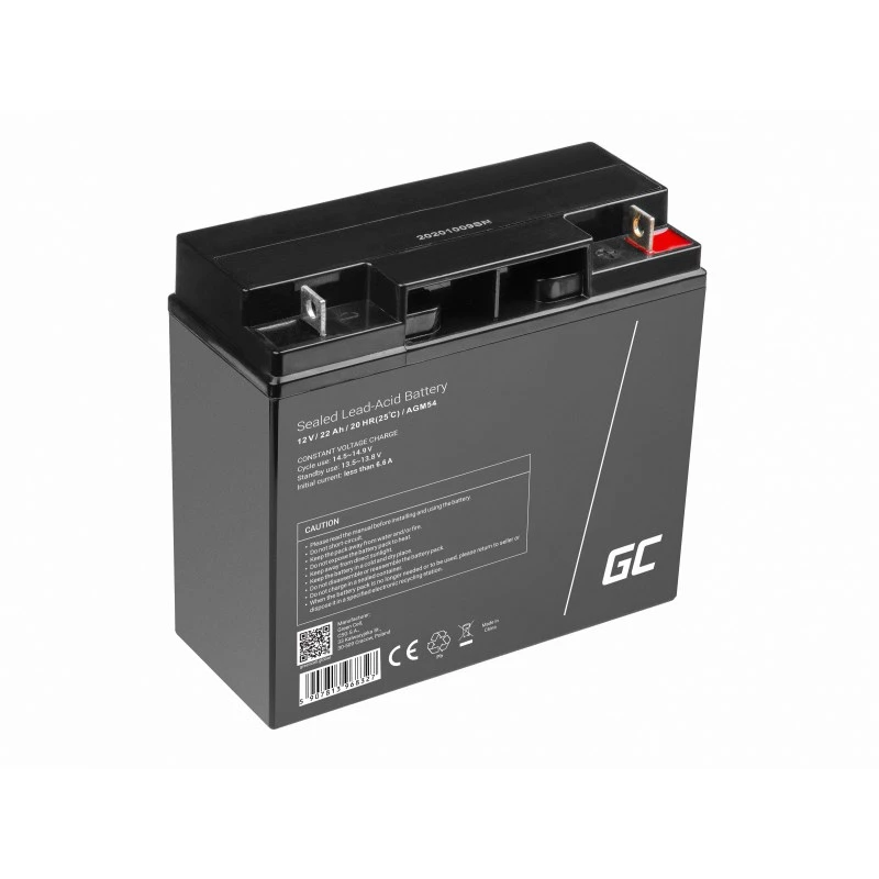 Akumulator pojazdowy zielony Cell AGM54 12V 22Ah AGM bezobsługowy, 167×77×181 mm, 5,6 kg