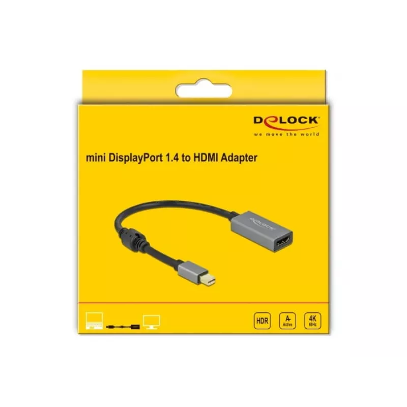 Active mini DisplayPort 1.4 to HDMI Adapter DeLOCK 66570