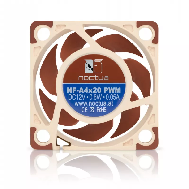Wentylator Noctua NF-A4x20 PWM 40 mm, 4-pin PWM, 5–12 V, 1200–5000 RPM, 9,4 m³/h, 14,9 dB, montaż 32×32 mm