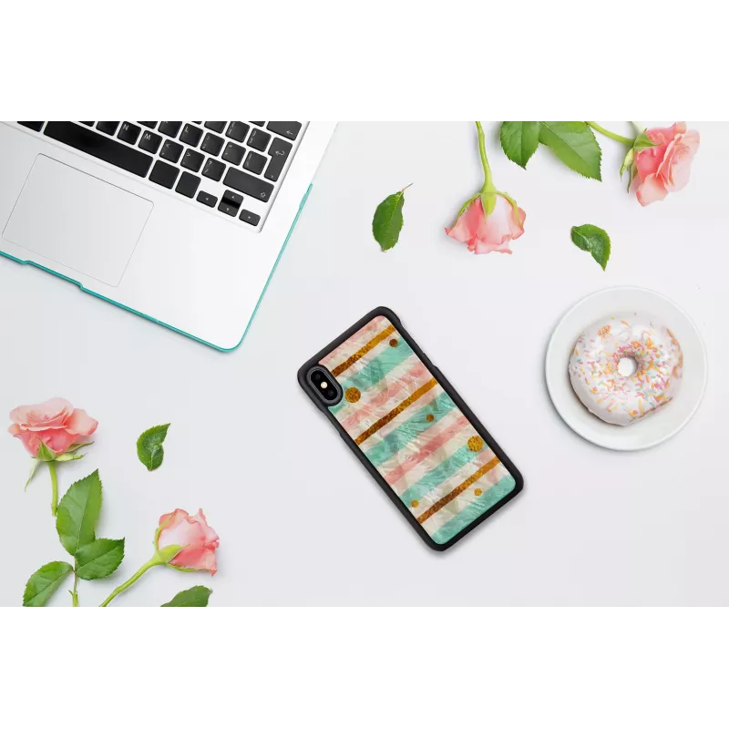 Etui ochronne na smartfona iKins do iPhone XS Max — Pop Mint Czarny, twarda skorupa z podniesionymi krawędziami