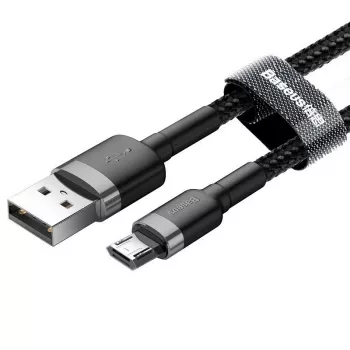 Kabel Baseus Cafule 2.4A 1m Micro USB (szary/czarny)