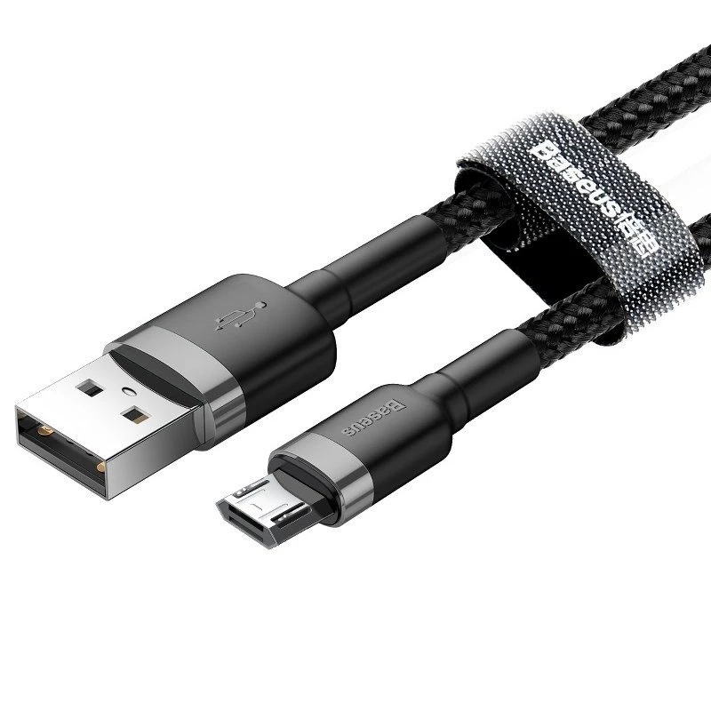 Kabel Baseus Cafule 2.4A 1m Micro USB (szary/czarny)