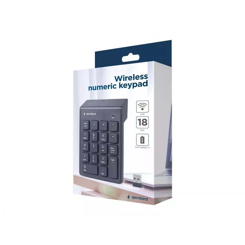 Gembird KPD-W-02 numeryczna klawiatura Notebook/PC Bluetooth Czarny