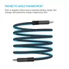 Magnetyczny pleciony kabel USB-C na USB-C FIXED FIXDBM-CC2-GR, USB 2.0, oplot pleciony, stała długość, szary