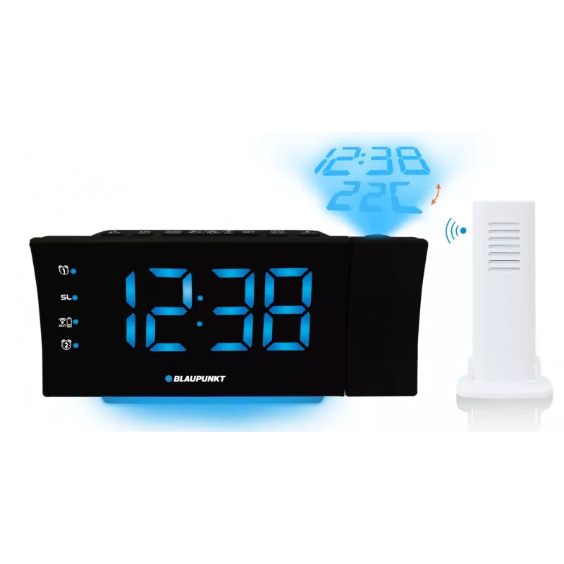 Blaupunkt CRP81USB radiobudzik z projektorem i ładowaniem USB, czarny