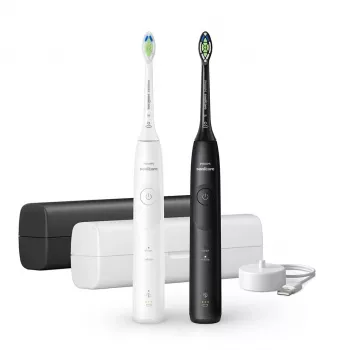 Akumulatorowa szczoteczka soniczna Philips Series 5500 HX7119/02 — 2 uchwyty, 2 końcówki, bateria Li‑Ion, Codzienna pielęgnacja i Wybielanie