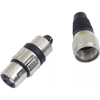 Złącze XLR 3-pinowe Omnitronic 30200111 — męskie/żeńskie złącze audio do mikrofonu i profesjonalnego audio