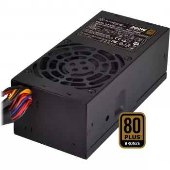 SilverStone TFX Series SST-TX300 - zasilacz (wewnętrzny) - TFX12V / ATX12V 2,4 - 80 PLUS Bronze - AC 100-240 V - 300 Watt - aktywne PFC - czarny (SST-TX300)