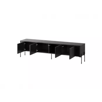 Szafka TV cama meble VERA 190x40x50 cm — blat i rama matowe czarne