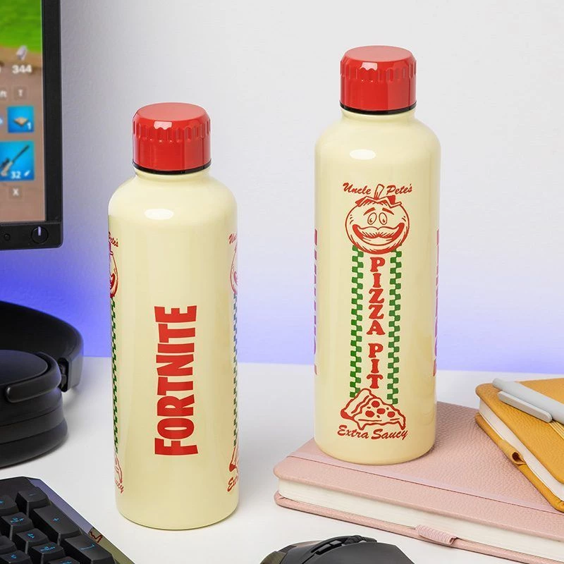 Butelka sportowa na wodę Paladone Fortnite Metal PP14736FO 500 ml, metalowe wykończenie, zakrętka