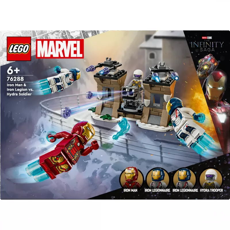 Zabawka konstrukcyjna zestaw LEGO 76288 Marvel Super Heroes Iron Man – Iron Legion i minifigurka żołnierza HYDRA, model do zbudowania