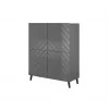 Shelving unit ABETO 100.5 x 40 x 121.5 cm grafitowy/połysk grafitowy