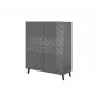Shelving unit ABETO 100.5 x 40 x 121.5 cm grafitowy/połysk grafitowy