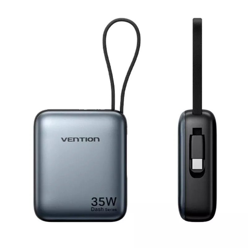 Powerbank Vention FHEH0 litowo-polimerowy 10000 mAh 35W USB-C Czarny