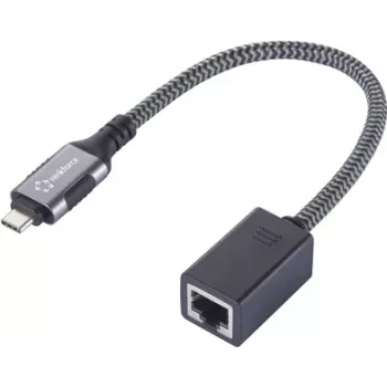 Renkforce Adapter mini USB-C na Gigabit Ethernet, kolor czarny, karta sieciowa USB-A USB 3.2 (RF-6410612)