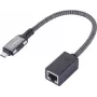Renkforce Adapter mini USB-C na Gigabit Ethernet, kolor czarny, karta sieciowa USB-A USB 3.2 (RF-6410612)