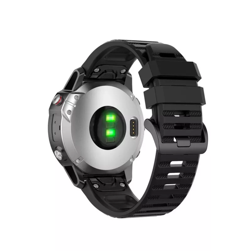 Silikonowy pasek FIXED do Garmin QuickFit 26mm Czarny — zastępczy pasek do zegarka 26 mm
