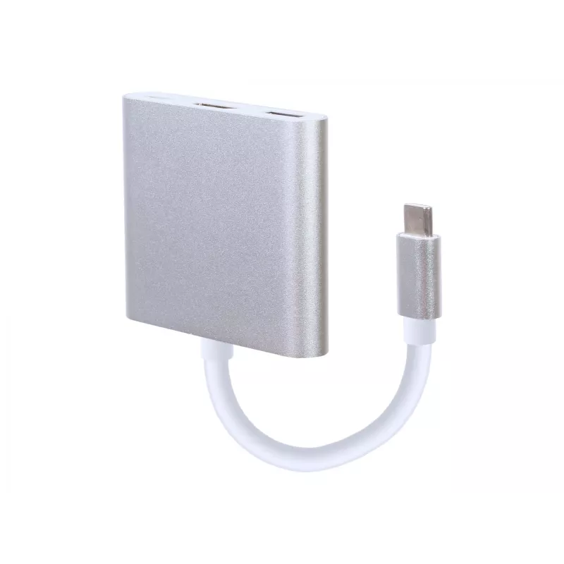 Adapter graficzny USB GEMBIRD A-CM-HDMIF-02-SV, wyjście HDMI, do 3840×2160, srebrny, 58,5×51×11,6 mm