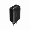 Ładowarka CANYON OnCharge 65RC z wbudowanym kablem USB-C, 65 W, 1x PD, 1x QC, wtyczka EU, czarna