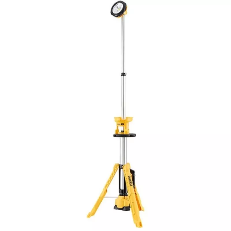 Wolnostojąca lampa robocza DeWalt DCL079-XJ LED 3000 lm, przenośna, czarno-żółta, zasilana bateriami, 11 h pracy