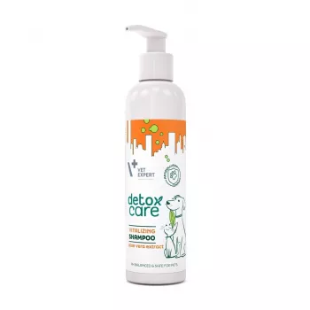 Szampon dla zwierząt VETEXPERT Detox Care Vitalizing 250 ml — odżywczy szampon dla dorosłych kotów, wszystkie rodzaje sierści