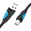 Kabel USB 2.0 A do USB-B Vention VAS-A16-B500, 5 m, czarny, męski-męski, 480 Mb/s