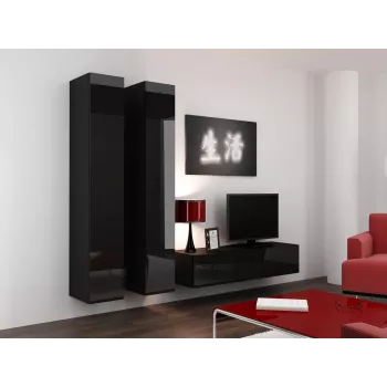 Cama pełna Szafka VIGO '180' 180/40/30 czarny/czarny połysk