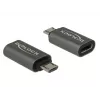 DeLOCK - Adapter USB - USB-C (gniazdo) na Micro-USB Typ B (wtyk) - USB 3,1 Gen 1 - 2,8 cm - Antracyt (65927)