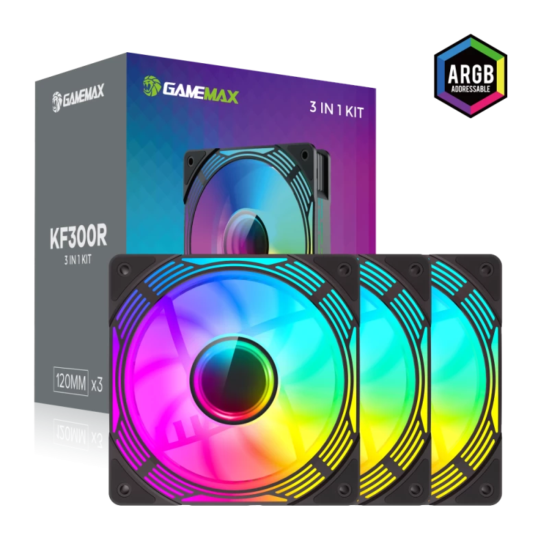 Gamemax | Wentylator obudowy | KF300R BK | Czarny