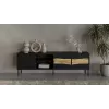 Szafka RTV cama meble INSERTO 3D1W 190x40x62 cm czarna z LED
