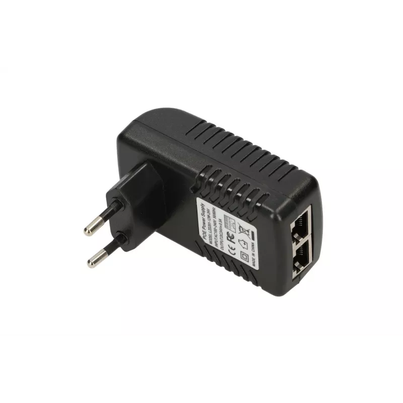 Zasilacz PoE Extralink POE-24-12W 24V 0.5A 12W wewnętrzny wtyczka ścienna, czarny