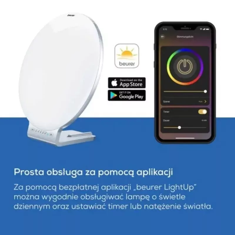 Lampa do terapii światłem Beurer TL100 — natężenie 10 000 luksów, energooszczędna konstrukcja
