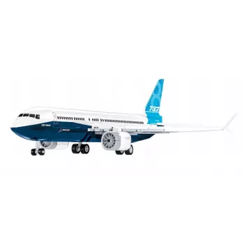 Zestaw konstrukcyjny Cobi Boeing 737-8 — 340 elementów, zalecany wiek 7+, niebieski i biały