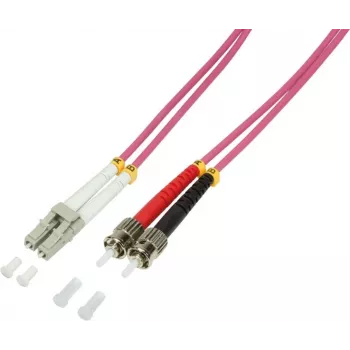Logilink - Patch-Cable - LC Multi-Mode (M) to ST multi-mode (M) - 5 m - Fibre Optic - 50/125 micrometre - OM4 - bezhalogenowy - heather violet (FP4LT05)
