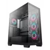 Obudowa PC DeepCool CG580 4F Midi Tower — ATX/ITX/MicroATX, szkło hartowane, wentylatory 3×120mm+1×120mm, 2×3,5 inch i 2×2,5 inch, USB-A×2 USB-C×1, czarna
